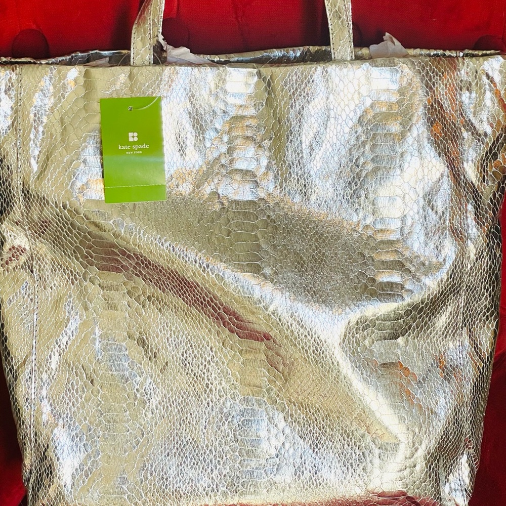 NWT Kate Spade Silver Tote